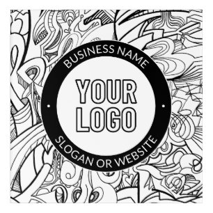 Modern Line Artwork & Your Logo w/Editable Text Acrylic Print