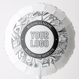 Modern Line Artwork & Your Logo w/Editable Text Balloon