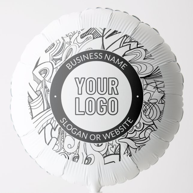 Modern Line Artwork & Your Logo w/Editable Text Balloon (Front)