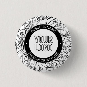 Modern Line Artwork & Your Logo w/Editable Text Button