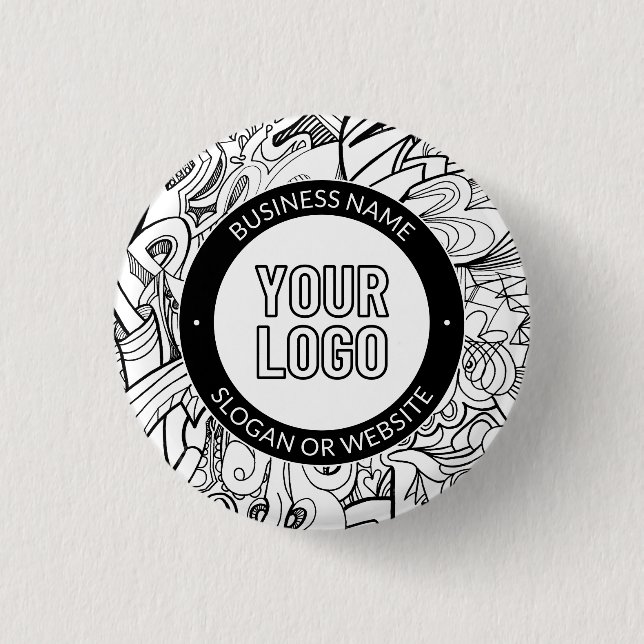 Modern Line Artwork & Your Logo w/Editable Text Button (Front)
