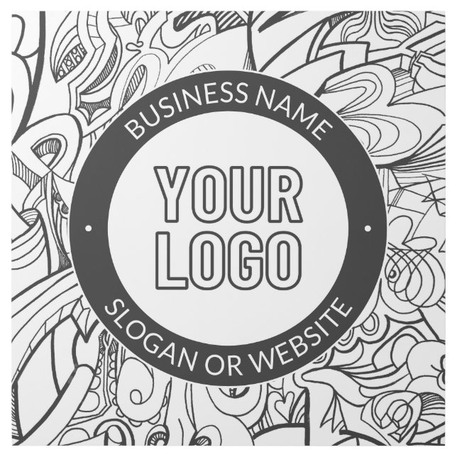 Modern Line Artwork & Your Logo w/Editable Text Gallery Wrap (Front)