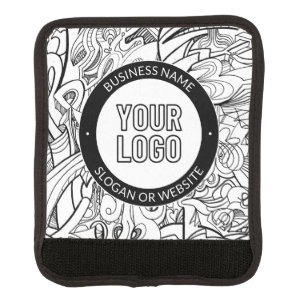 Modern Line Artwork & Your Logo w/Editable Text Luggage Handle Wrap
