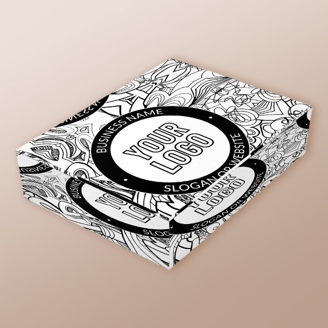 Modern Line Artwork & Your Logo w/Editable Text Paperweight (Creator Uploaded)