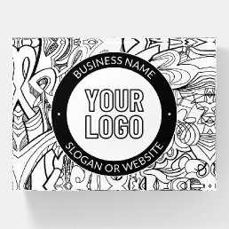 Modern Line Artwork &amp; Your Logo w/Editable Text Paperweight