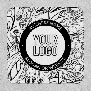 Modern Line Artwork & Your Logo w/Editable Text Patch