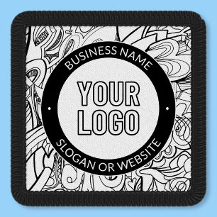 Modern Line Artwork & Your Logo w/Editable Text Patch