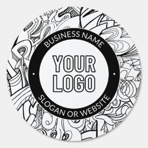 Modern Line Artwork & Your Logo w/Editable Text Sign