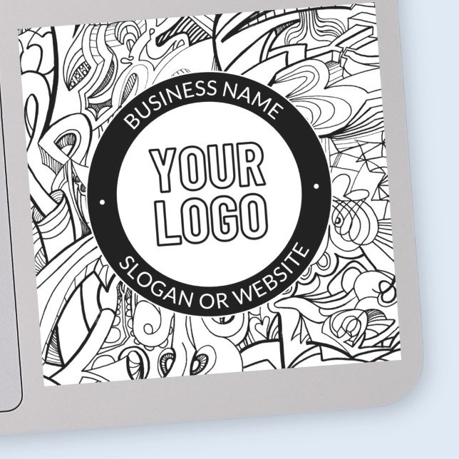 Modern Line Artwork & Your Logo w/Editable Text Sticker (Creator Uploaded)