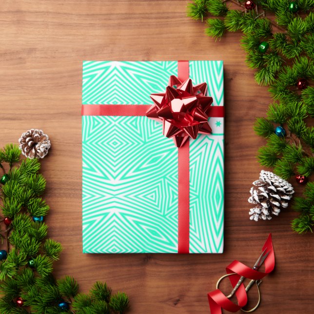 MODERN LINE COLOR LIGHT GREEN WRAPPING PAPER (Holiday Gift)