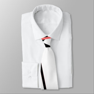 Modern Line Cool Geometry White Black Rose-Pink Neck Tie