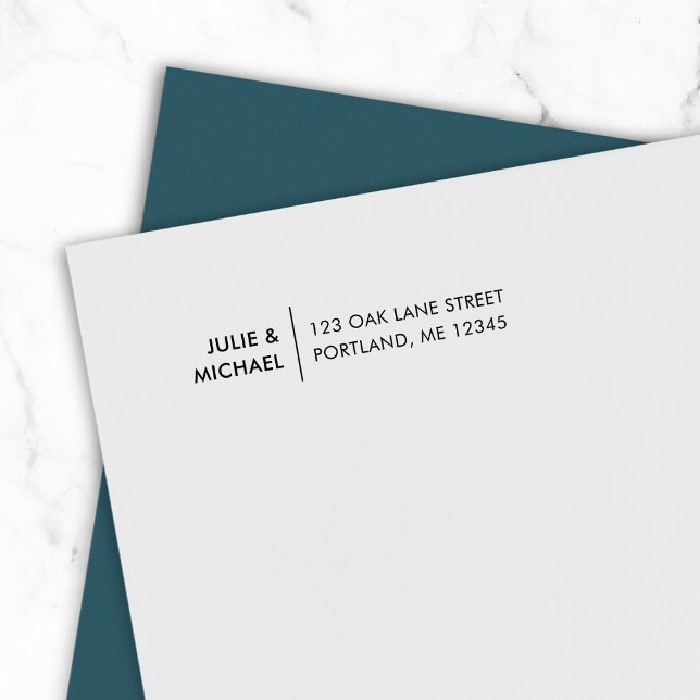 Modern Line Couple Names Return Address Self-inking Stamp (Creator Uploaded)