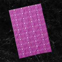 Modern Line Drawing Dog Pink White Kitchen Towels