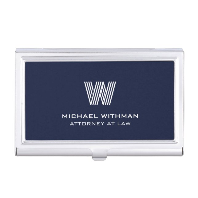 MODERN LINE MONOGRAM  BUSINESS LOGO  BUSINESS CARD CASE (Front)