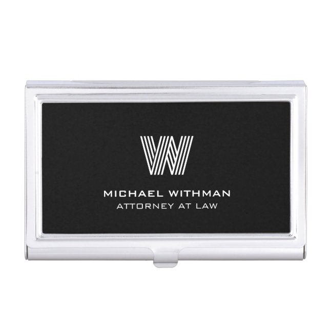 MODERN LINE MONOGRAM  BUSINESS LOGO  BUSINESS CARD CASE (Front)