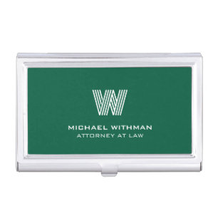 MODERN LINE MONOGRAM BUSINESS LOGO CARD CASE