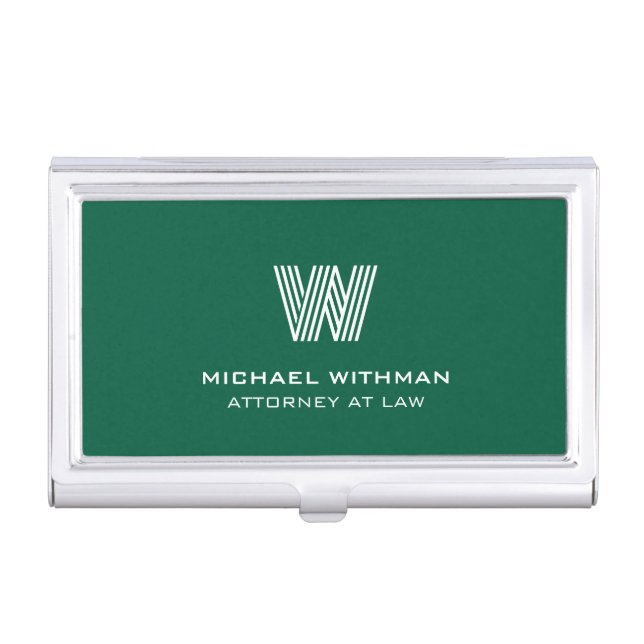 MODERN LINE MONOGRAM  BUSINESS LOGO  CARD CASE (Front)