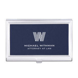 MODERN LINE MONOGRAM  BUSINESS LOGO  CARD CASE