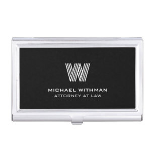 MODERN LINE MONOGRAM BUSINESS LOGO CARD CASE