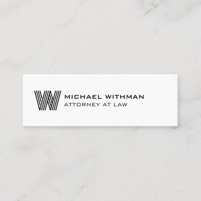 MODERN LINE MONOGRAM  BUSINESS LOGO  MINI BUSINESS CARD (Front)