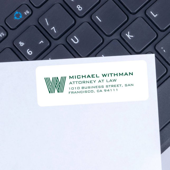 MODERN LINE MONOGRAM CORPORATE LAWYER ACCOUNTANT LABEL (Creator Uploaded)