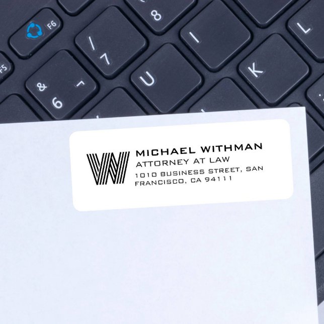 MODERN LINE MONOGRAM CORPORATE LAWYER ACCOUNTANT LABEL (Creator Uploaded)