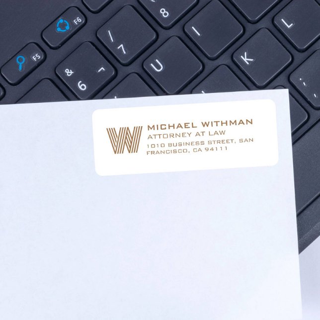 MODERN LINE MONOGRAM CORPORATE LAWYER ACCOUNTANT LABEL (Creator Uploaded)