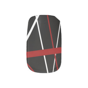 Modern Line Urban Geometry Black White Red Minx Nail Art