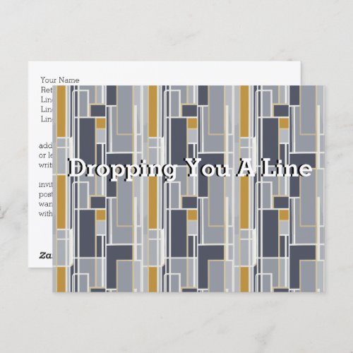 Modern Linear Pattern  Dropping A Line Postcard