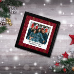 Modern lineart Christmas Trees with Photo & Name Gift Box<br><div class="desc">Make your gifts truly special with this modern gift box featuring elegant line art Christmas trees and a vibrant red background. Customizable with your photo and family name, this gift box adds a personal and festive touch to any present. Perfect for holiday giving, this box combines stylish design with heartfelt...</div>