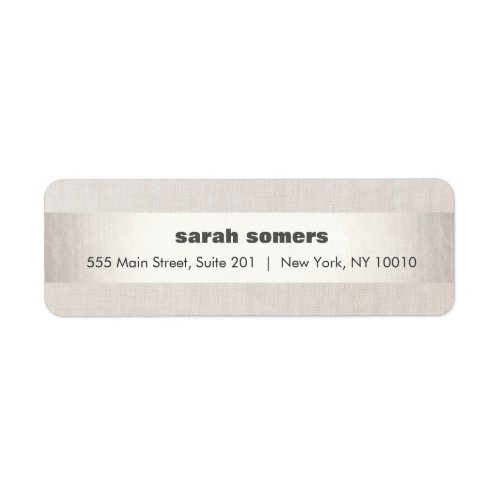 Modern Linen Silver Elegant Striped  Address Label