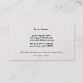 Modern Linen Silver Striped Stylish Gray Taupe Business Card (Back)