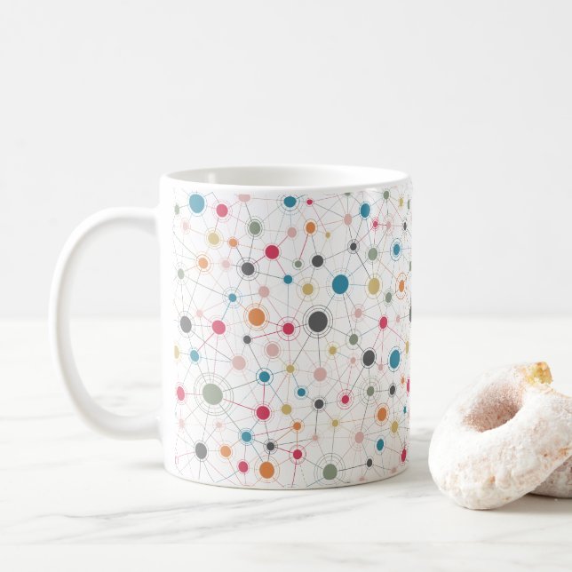 Modern lines and dots coffee mug (With Donut)