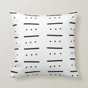 Modern Lines and Dots Patterned Throw Pillow