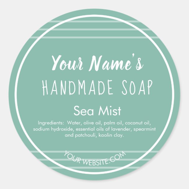 Modern Lines Handmade Soap Labels Round Custom