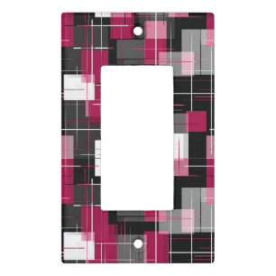 Modern Lines in Blush & Graphite Light Switch Cover