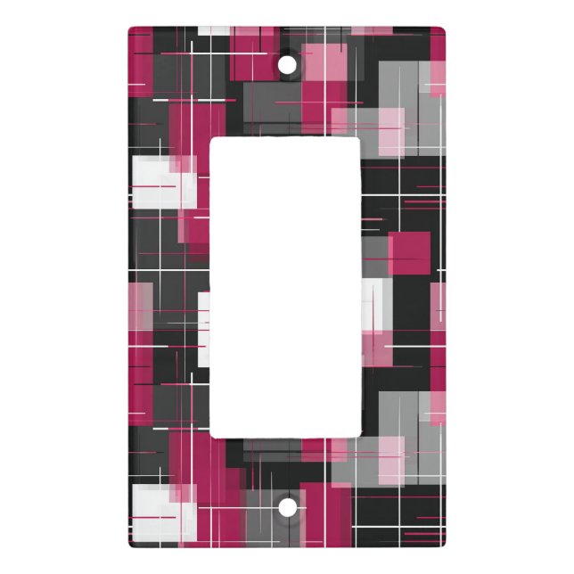 Modern Lines in Blush & Graphite Light Switch Cover (Front)