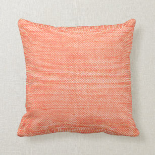Modern Lines "Nubby Linen Look"   peach Throw Pillow