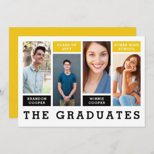Modern Lines Sibling Graduation Announcement