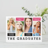 Modern Lines Sibling Graduation Announcement (Standing Front)