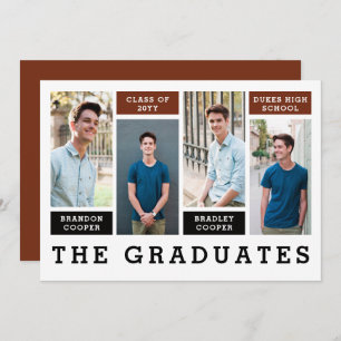 Modern Lines Sibling Graduation Announcement