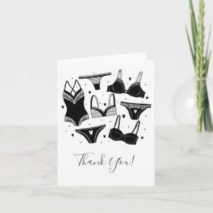 Modern Lingerie Bridal Shower Thank You Card