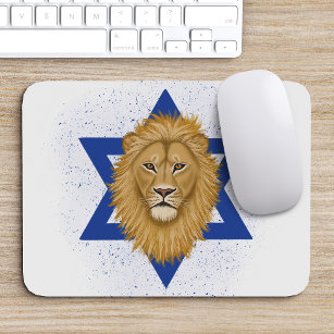Modern Lion of Judah . Star of David Mouse Pad