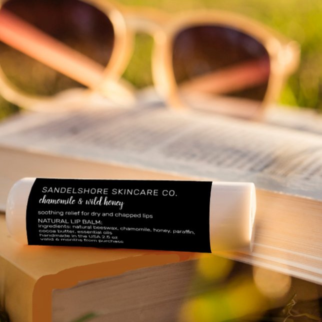 Modern lip balm Black Product Ingredient List Label (Creator Uploaded)