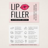 Feminine Pink Lip Filler Aftercare Instructions Business Card, Zazzle in  2023