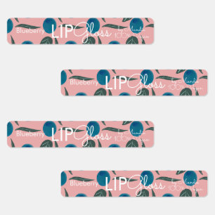 Modern Lip Gloss Blueberry Branding Packaging Pink Labels