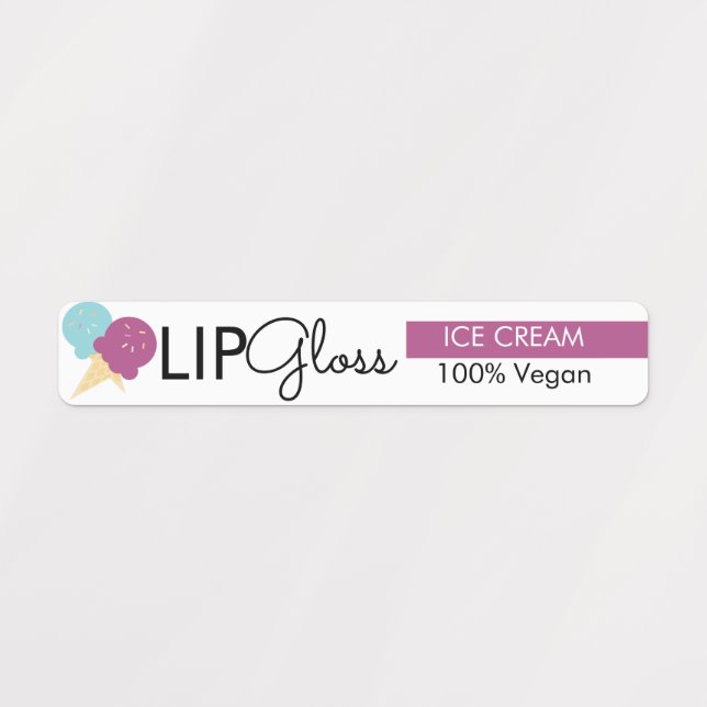 Modern Lip Gloss Icecream Branding Packaging Labels (Design 1)