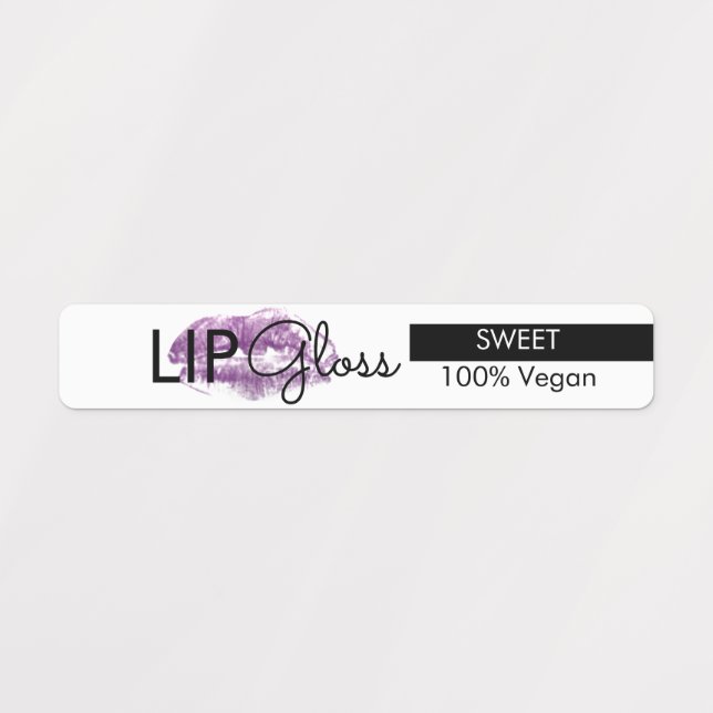 Modern Lip Gloss Lips Branding Packaging Labels (Design 1)