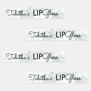 Modern Lip Gloss Marble Branding Packaging Labels
