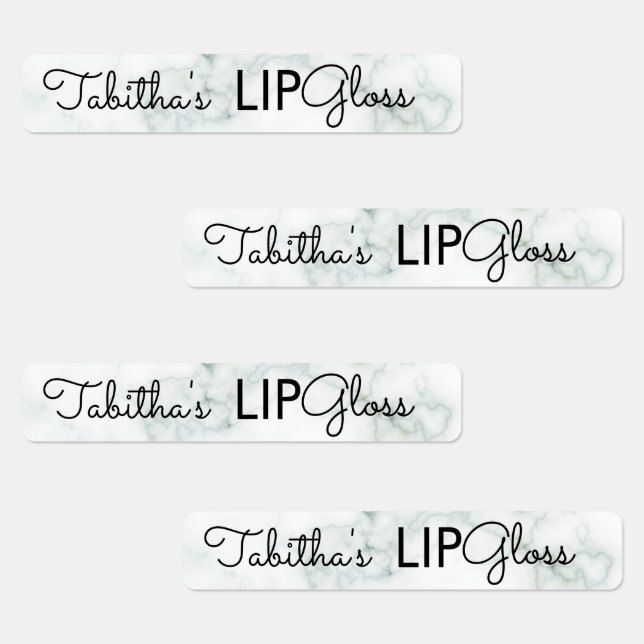Modern Lip Gloss Marble Branding Packaging Labels (Group)
